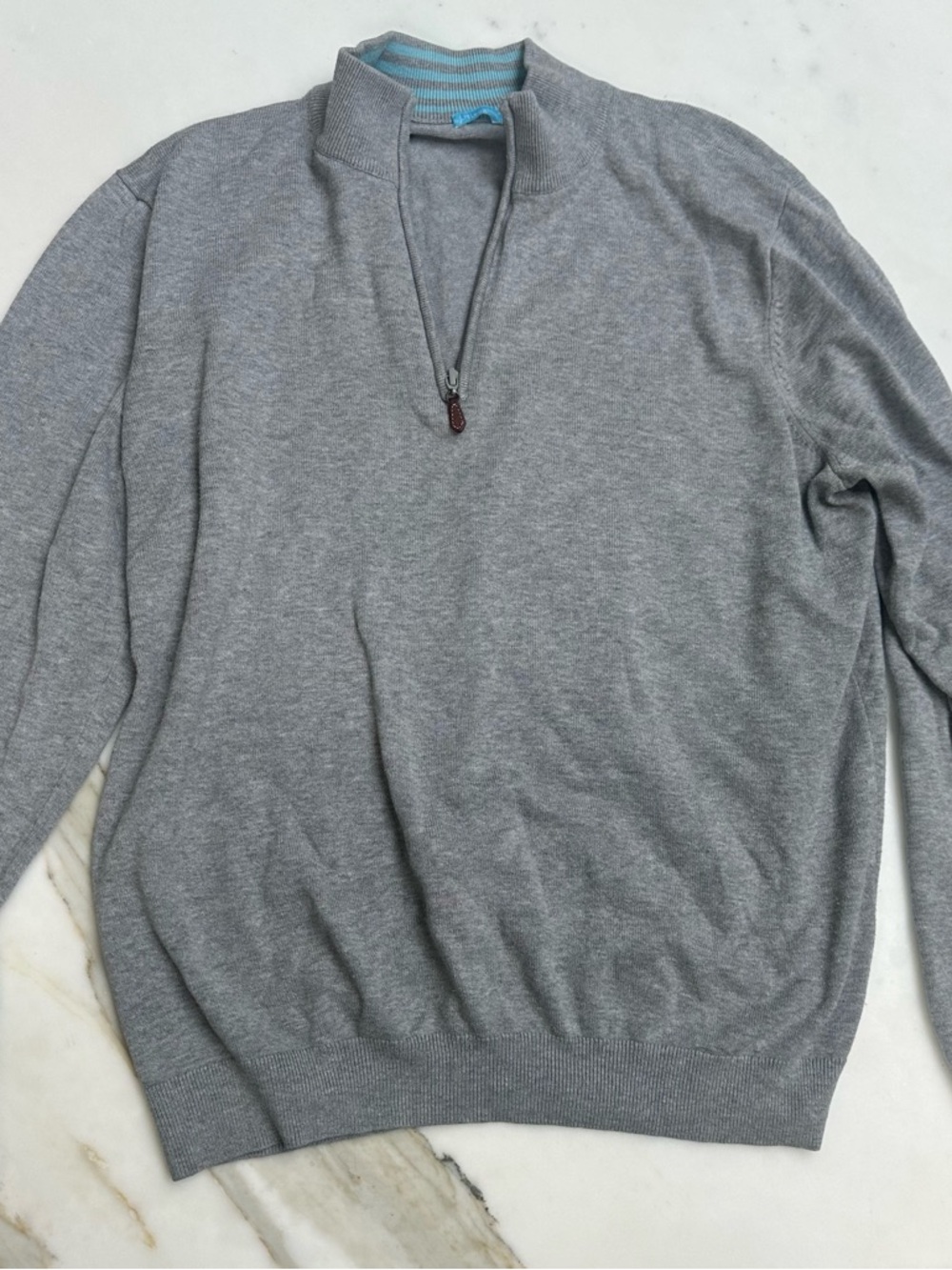 Men's Gray Quarter-Zip Sweater